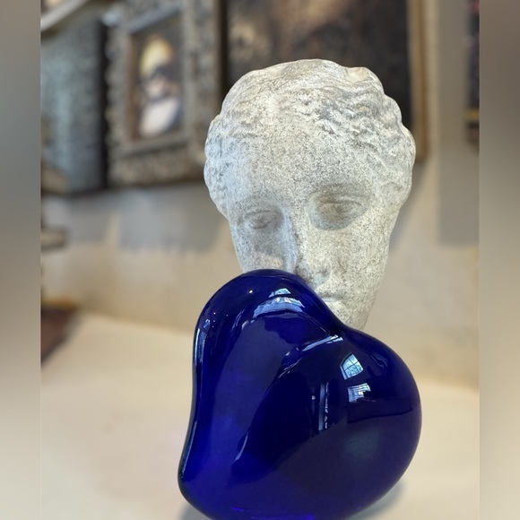 Tiffany & Co‎ Elsa Peretti Cobalt Blue Heart Paperweight - Picture 1 of 4
